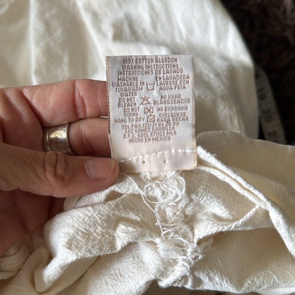 Vintage LA RUECA Cream colored Embroidered dress size large sleeveless maxi - Picture 3 of 7